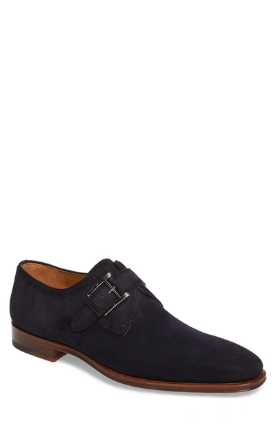Navy Monk Strap Style: Magnanni Enrique Navy Men's Monk Strap Shoes