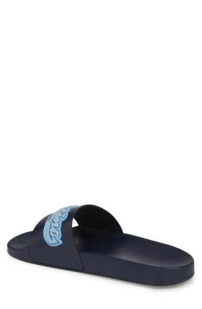 Shop Valentino Slide Sandal In Marine/ Stone