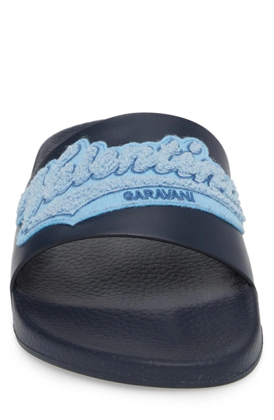 Shop Valentino Slide Sandal In Marine/ Stone