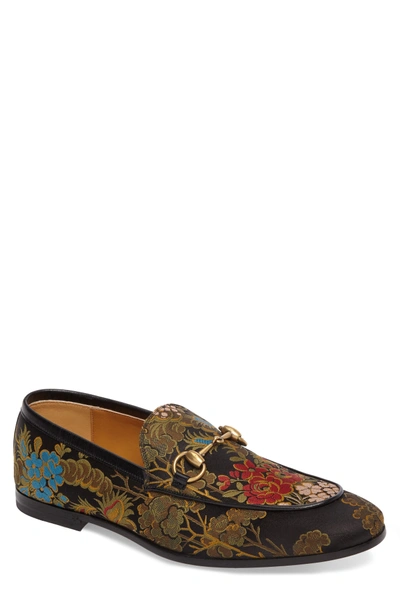 Shop Gucci Jordaan Jacquard Loafer In Black