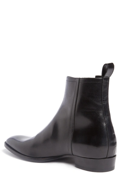 Shop Saint Laurent Wyatt Side Zip Boot In Nero Leather