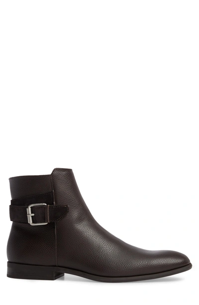 Shop Calvin Klein Lorenzo Buckle Boot In Dark Brown