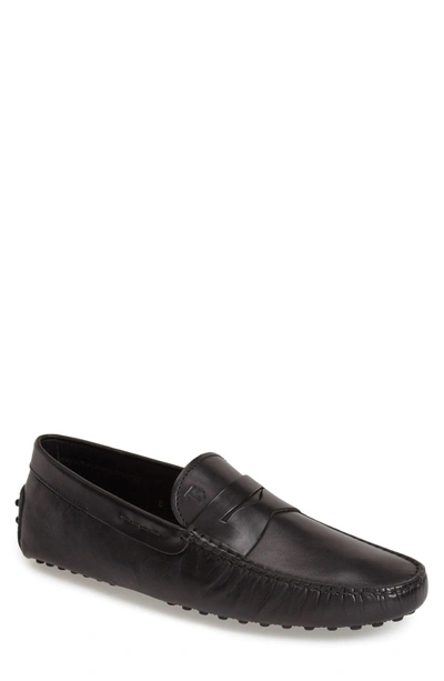 Shop Tod's 'gommini' Penny Driving Moccasin In Black Leather