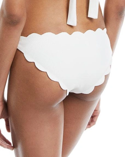 Shop Marysia Antibes Scalloped Swim Bikini Bottom In Coconut