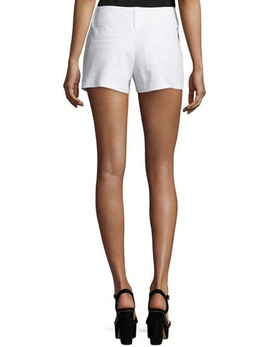 Alice And Olivia Cady Cotton Blend Shorts In White