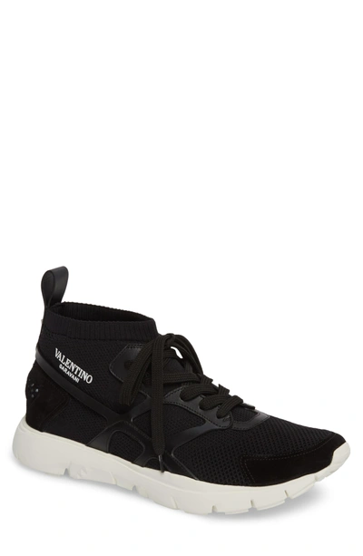 Shop Valentino Sound High Sneaker In Nero