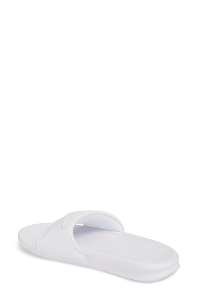 Shop Nike Benassi Jdi Customizable Slide Sandal In White/ White