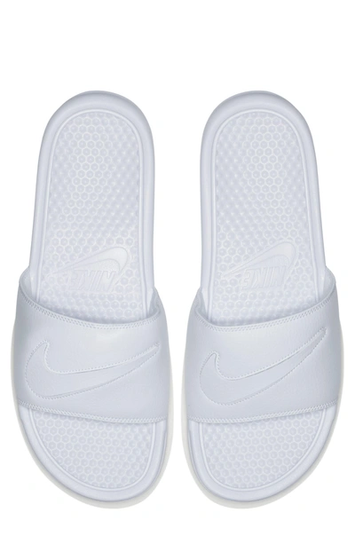 Shop Nike Benassi Jdi Customizable Slide Sandal In White/ White