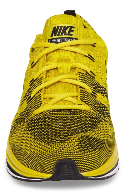 Shop Nike Lab Flyknit Trainer Sneaker In Bright Citron/ Black/ White