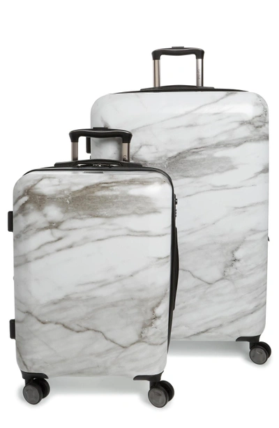 Shop Gucci Astyll 22-inch & 30-inch Spinner Luggage Set In Milk Marble