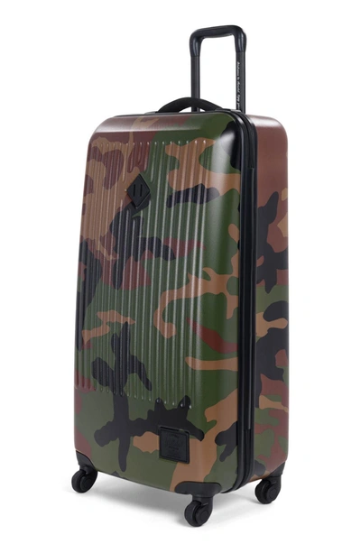 Shop Herschel Supply Co Trade 34-inch Large Wheeled Packing Case - Green In Woodland Camo