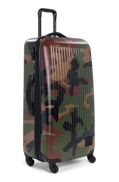 Shop Herschel Supply Co Trade 34-inch Large Wheeled Packing Case - Green In Woodland Camo