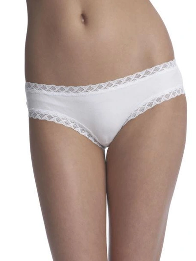 Shop Natori Bliss Girl Lace-trim Bikini Briefs In White