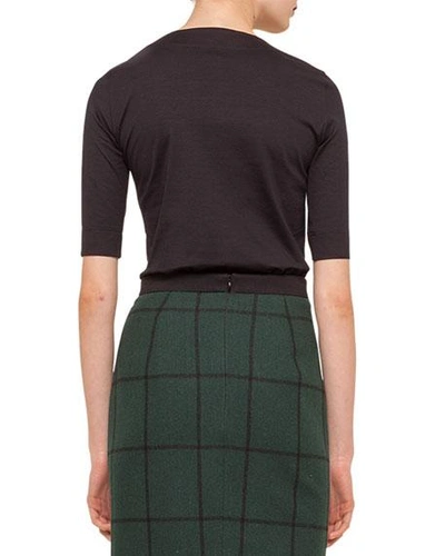 Akris Punto Elements Jersey Square Neck Top In Black
