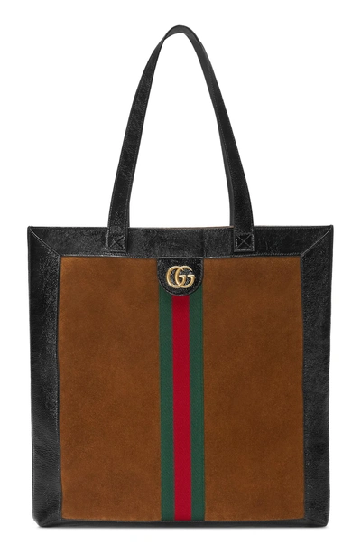 Shop Gucci Small Suede Tote Bag - Black