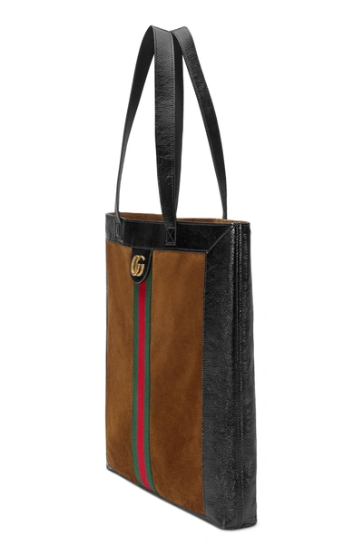 Shop Gucci Small Suede Tote Bag - Black