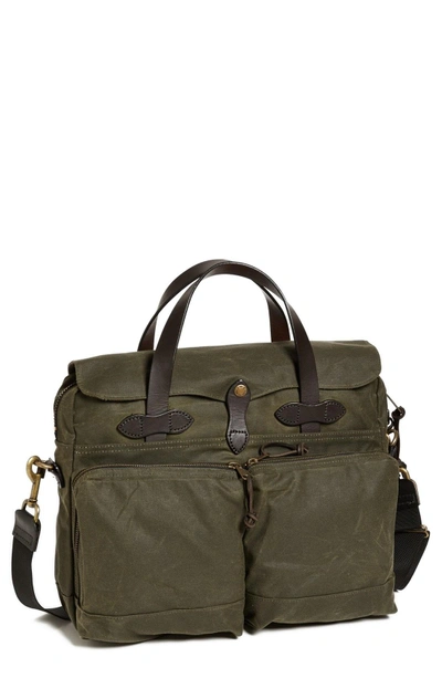 Shop Filson '24 Hour' Tin Cloth Briefcase In Otter Green
