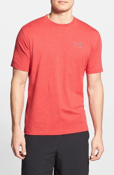 Shop Under Armour 'sportstyle' Charged Cotton Loose Fit Logo T-shirt In Red/ Steel