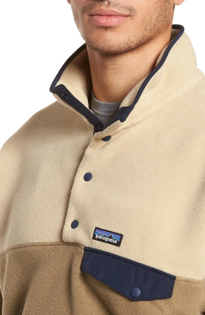 Shop Patagonia Synchilla Snap-t Fleece Pullover In Ash Tan