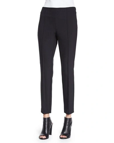 Shop Lafayette 148 Gramercy Acclaimed-stretch Pants In Ink