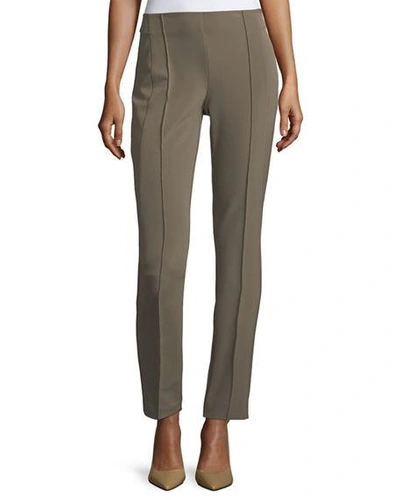 Shop Lafayette 148 Gramercy Acclaimed-stretch Pants In Nougat