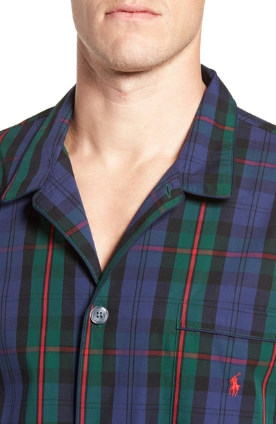 Shop Polo Ralph Lauren Cotton Pajama Shirt In George Plaid/ Red