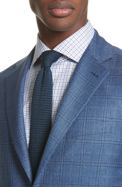 Shop Canali Classic Fit Plaid Wool Sport Coat In Cadet Blue And Navy