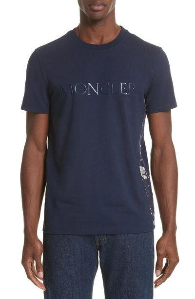 Shop Moncler Maglia Print T-shirt In Navy