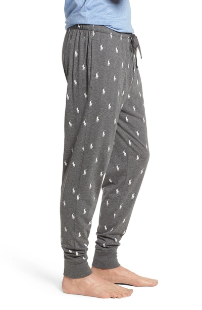 Shop Polo Ralph Lauren Pony Print Lounge Pants In Fortress Frey Heather