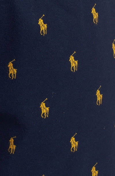 Shop Polo Ralph Lauren Pony Print Lounge Pants In Cruise Navy/ Yellow