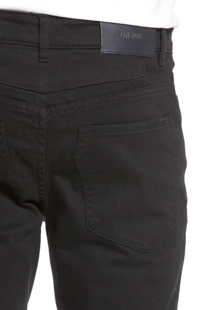 Shop Zanerobe Joe Blow Destroyed Denim Jeans In Black Shred