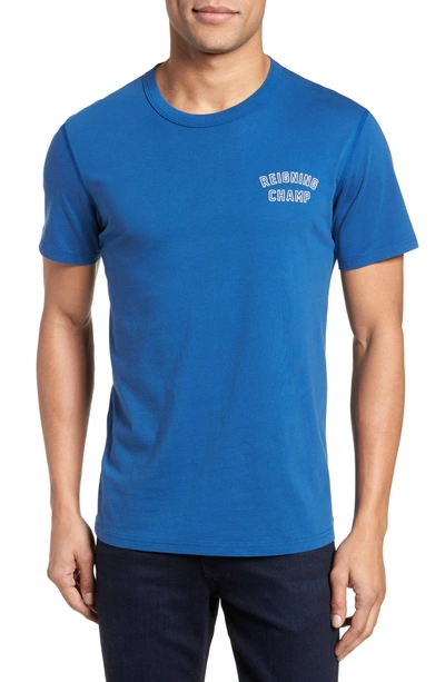 Shop Reigning Champ Varsity Logo T-shirt In Court Blue/ White