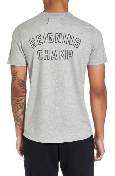 Shop Reigning Champ Varsity Logo T-shirt In H. Grey/ Black