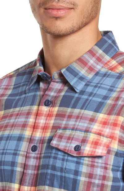 Shop Patagonia Regular Fit Organic Cotton Flannel Shirt In Railroad Blue