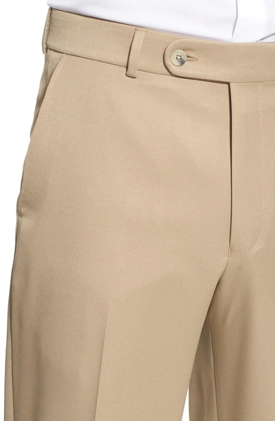 Shop Ballin Classic Fit Flat Front Dress Pants In Tan