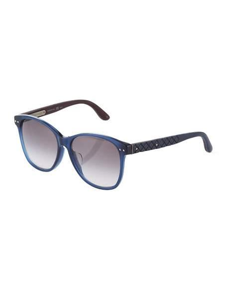 Bottega Veneta Square Acetate Sunglasses In Blue | ModeSens