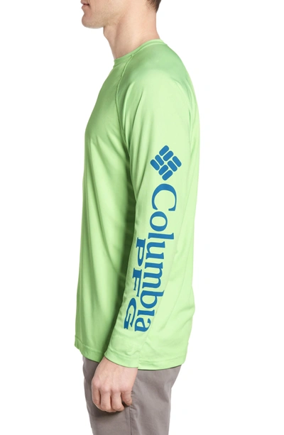 Shop Columbia Pfg Terminal Tackle Performance T-shirt In Key West Vivid Blue Logo