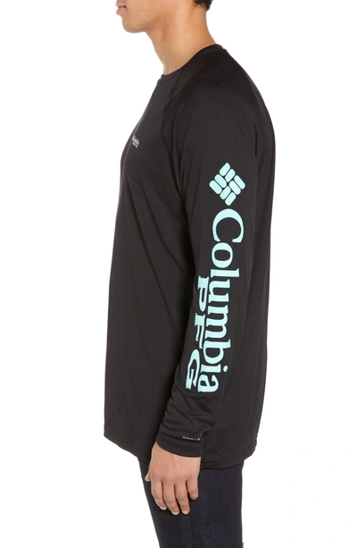 Shop Columbia Pfg Terminal Tackle Performance T-shirt In Black/ Gulf Stream Logo