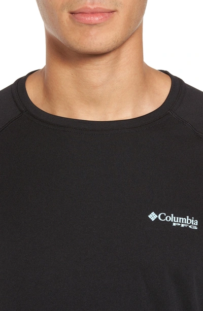 Shop Columbia Pfg Terminal Tackle Performance T-shirt In Black/ Gulf Stream Logo