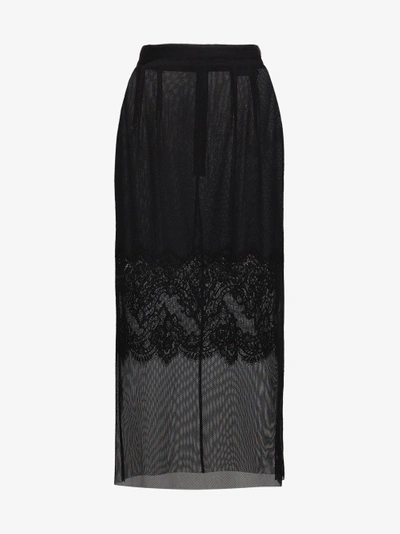 Shop Dolce & Gabbana Layered Lace Pencil Skirt In Black