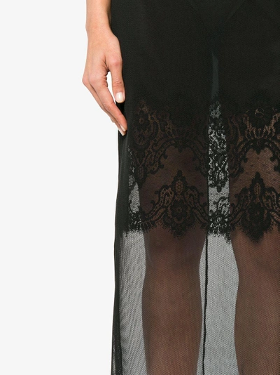 Shop Dolce & Gabbana Layered Lace Pencil Skirt In Black