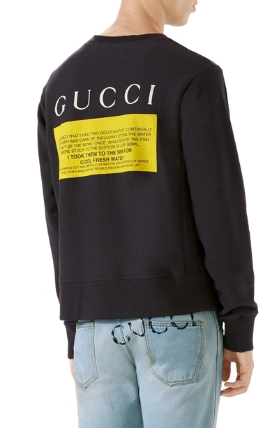 Shop Gucci Black Cat Graphic Sweatshirt In Medley Multi