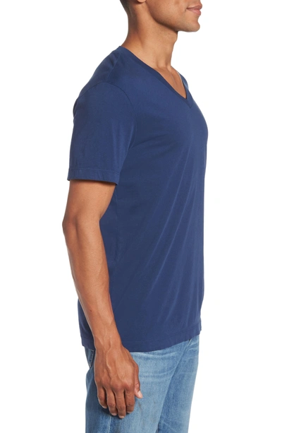 Shop James Perse Short Sleeve V-neck T-shirt In Air Force Blue
