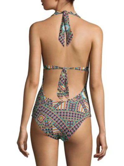 Shop Ondademar Crochet One-piece Swimsuit In Koa