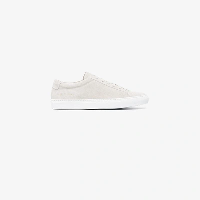 Shop Common Projects Grey Original Achilles Low Suede Sneakers