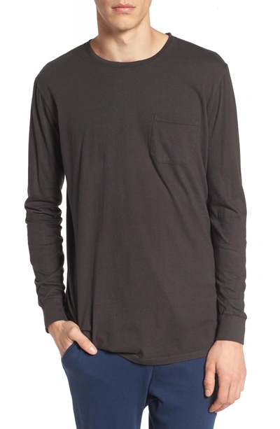 Shop Richer Poorer Lounge Long Sleeve Pocket T-shirt In Charcoal