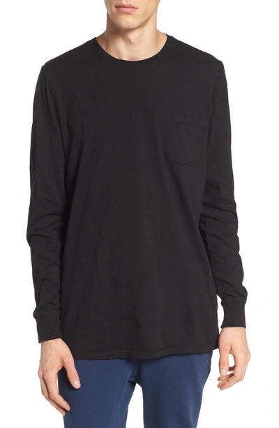 Shop Richer Poorer Lounge Long Sleeve Pocket T-shirt In Black