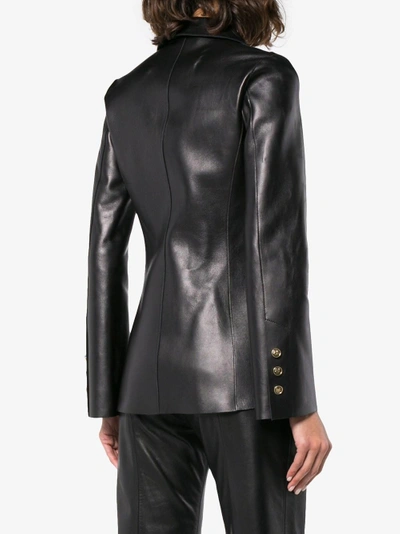 Shop Off-white Caban Leather Blazer In Black
