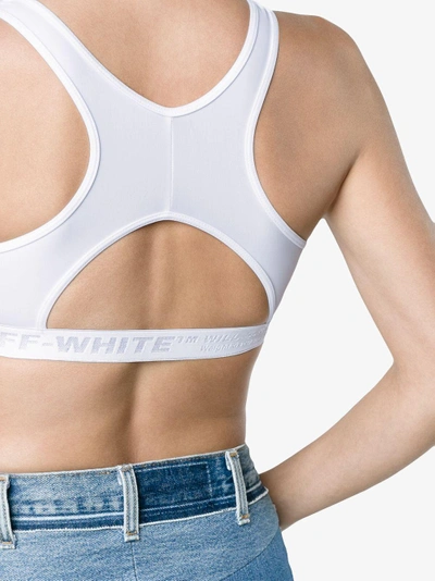 Shop Off-white Sleeveless Scoop Neck Crop Top