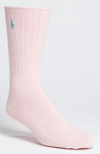 Shop Polo Ralph Lauren Crew Socks In Soft Pink